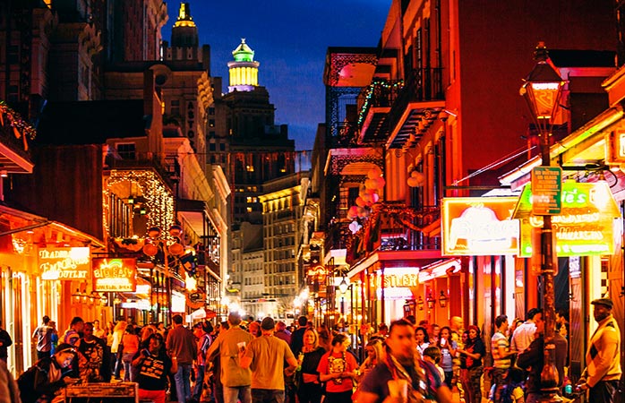 Packed streets (and hotels) at New Orleans Mardi Gras