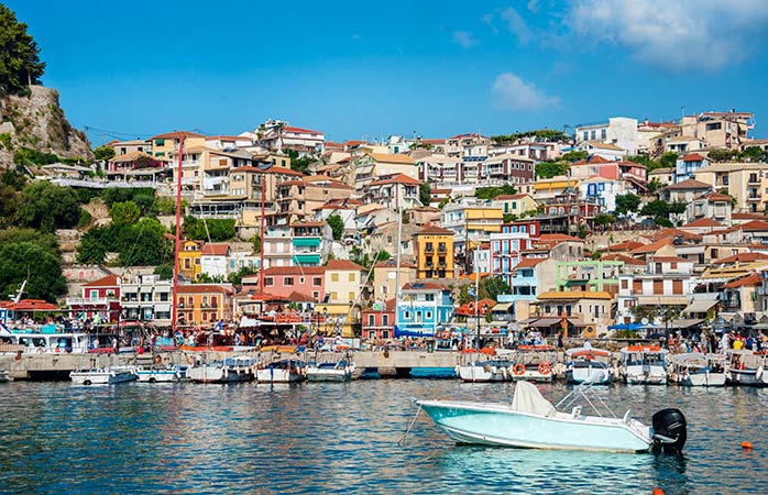 Colourful houses in the Greek village of Parga