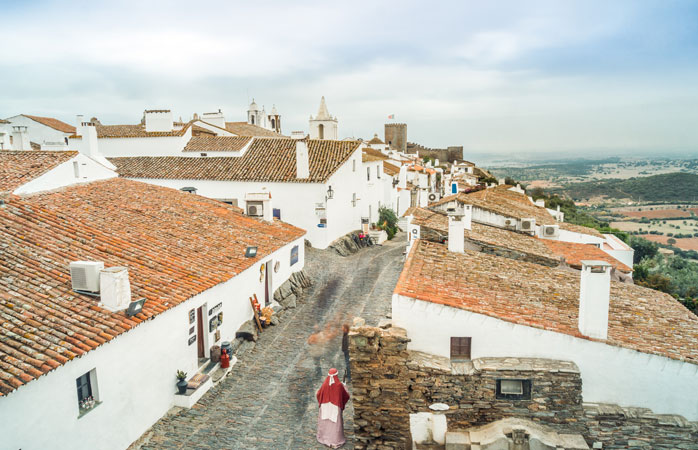 The medieval village of Monsaraz sits atop a hill in the Portuguese Alentejo region 