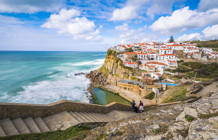 Stunning views of the coastal village Azenhas do Mar - Sintra, Portugal 