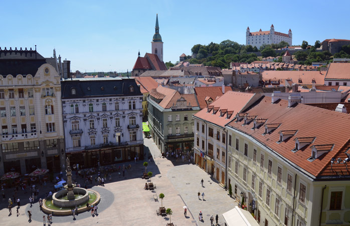 Spend the day meandering the narrow and historical streets of Bratislava 