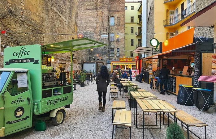 Small pop-up market in Budapest, one of the highlights of tour de Central Europe