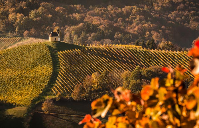 Autumn landscape in the Austrian Styria region