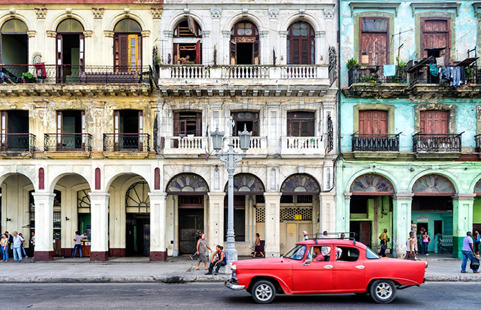 The typically charming street scene of Havana, Cuba