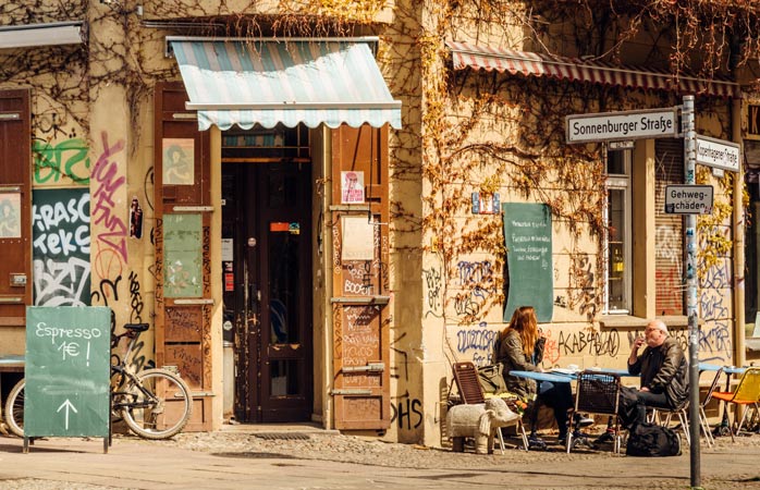 In spite of heavy gentrification, Prenzlauer Berg's gritty past is still visible on the buildings' facades