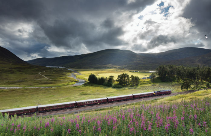 Enjoy an exclusive train ride through the Scottish Highlands with the Royal Scotsman