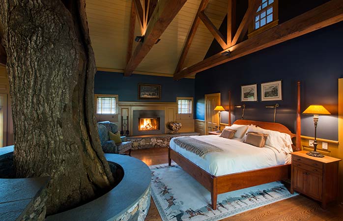 North American has lots of luxury tree house suite options, but the 'cottage' at Connecticut's Winvian is our favourite.