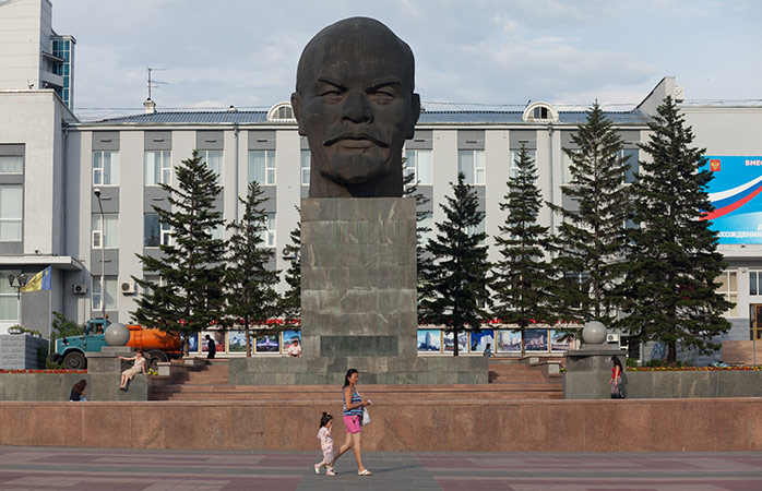 Statue of Vladimir Lenin's Head in Ulan Ude